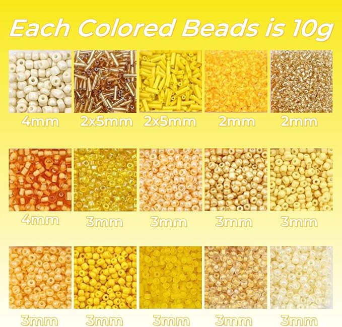 15 Color Glass Seed Tube Bugle Beads Bracelet Jewelry Making Kit, small - Image 2