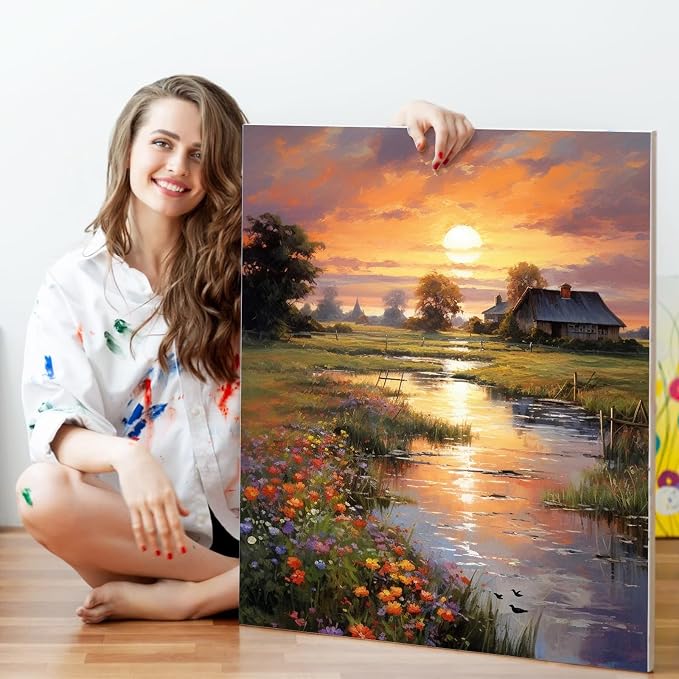 Paint by Numbers Kit for Adults Beginner, Countryside Sunset Adult Paint by - Image 5