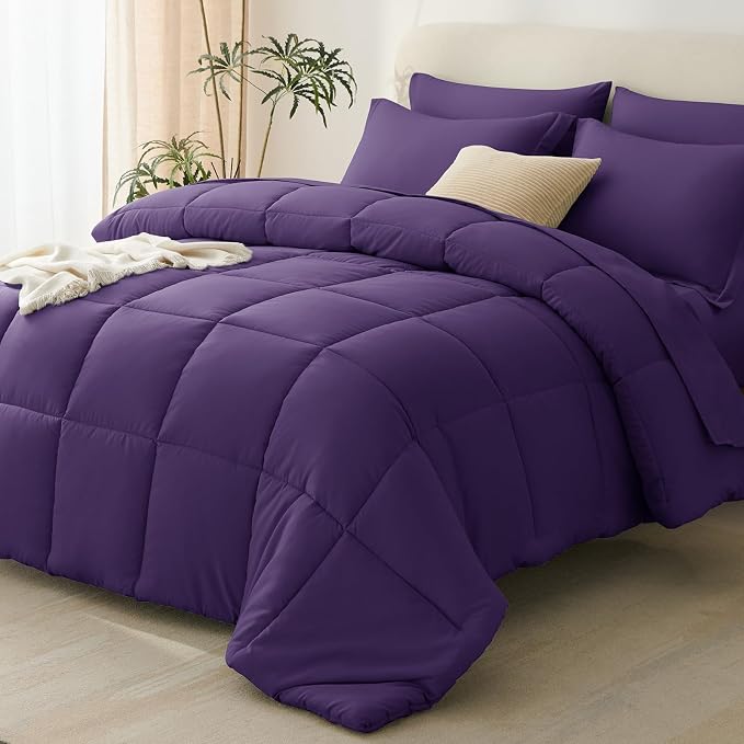 CozyLux Queen Comforter Set Purple by CozyLux