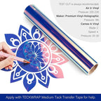 TECKWRAP Holographic Chrome Vinyl 12" x 60", Hyacinth Blue- Permanent Adhesive - Image 2