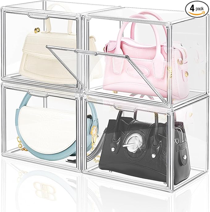 DILIBRA 4 Packs Clear Plastic Handbag Storage Organizer by DILIBRA