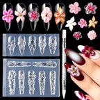 2PCS Silicone Nail Art Molds, Spring Summer Flower Nail Charms | Molds Sakura by SUTOZMIWE