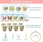 Zhenqing 4-Pack Butterfly Cross Stitch Kits – 11CT 24x24cm Aida Cloth - Image 3