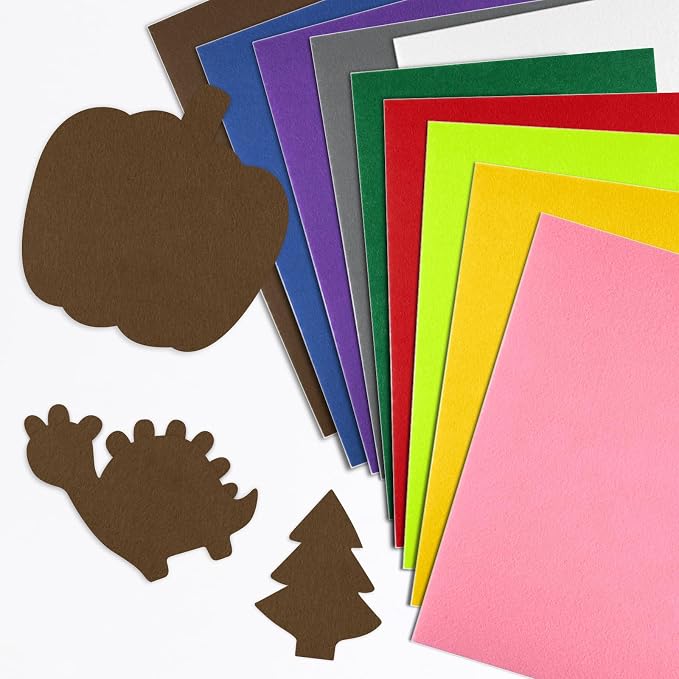CHRORINE 10 Pcs Brown Felt Fabric Sheets Self Adhesive Felt Sheets 8 x 12 - Image 4