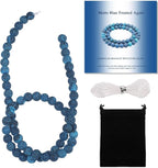 6mm Matte Blue Frosted Agate Bead, 15-Inch Matte Round Loose Stone Beads by THRELE