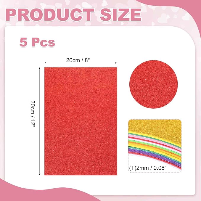 MECCANIXITY 5 Sheets Red Shiny Foam Sheets - Image 2