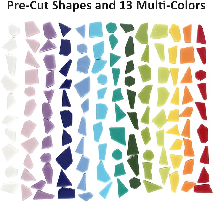 Youway Style Mosaic Tiles for Crafts Bulk, 200g Broken Mosaic Glass Pieces for - Image 6