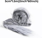 Shaggy Plush Faux Fur Fabric Precut Strips Frost Gray Fur Fluffy Fuzzy Craft Fur - Image 2