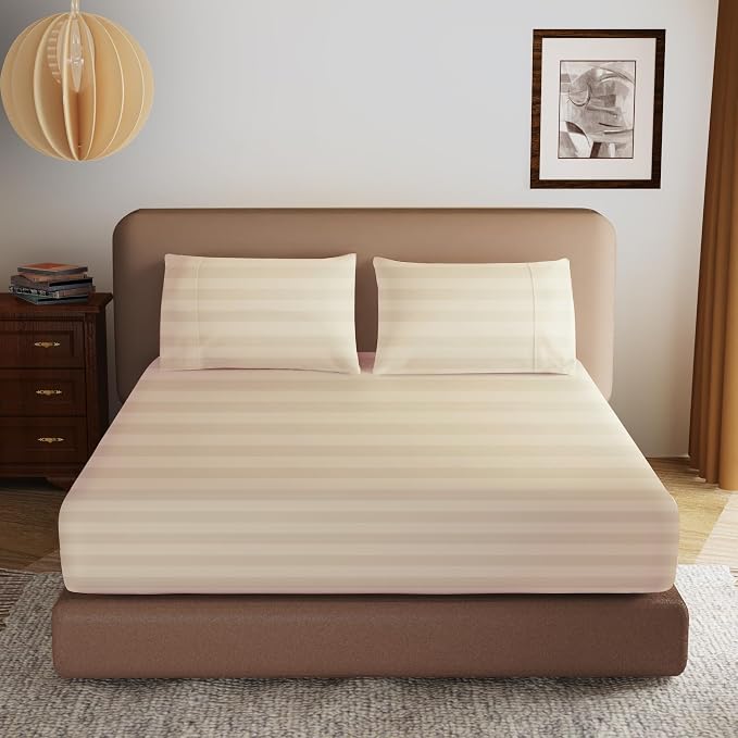 100% Egyptian Cotton Fitted Sheet CK Size, 600 Thread Count, Single Fitted by ZaizaiHome