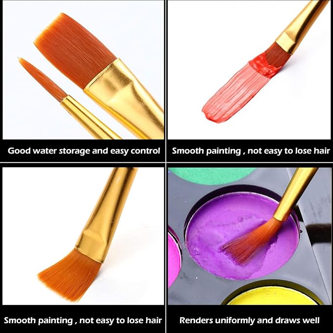 AROIC Paint Brush Set, 10 Pack 100 Pcs Acrylic Paint Brushes Artist Paint - Image 7