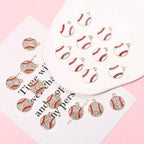 20PCS Sports Charms Enamel Basketball Baseball Pendant Charms - Image 2