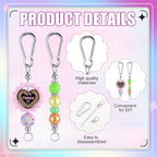 Dunzoom 12 Pieces Beadable Keychain Bars Bulk Key Chain Making Kit DIY Blank - Image 3