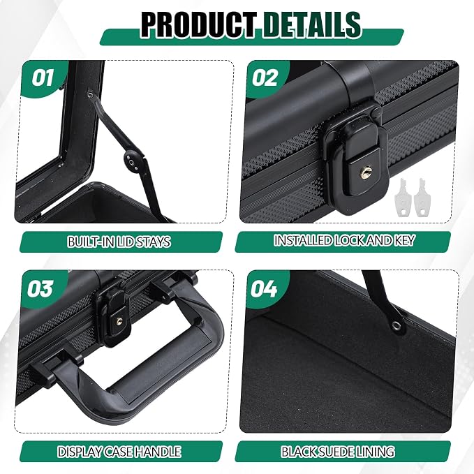 Trade Show Display Case Table Top Portable Aluminum Sports Card Display Case - Image 3