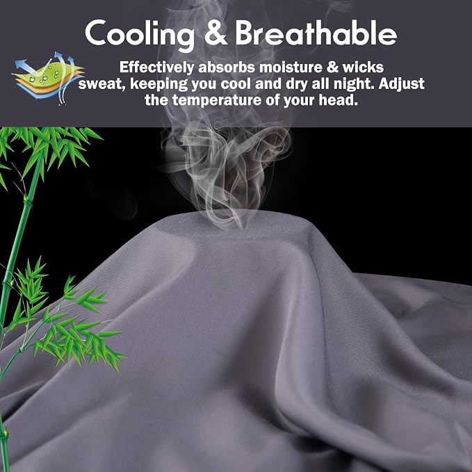 Pillowcases Standard Size 2 Pack, Cooling Viscose from Bamboo Pillow Cases - Image 3