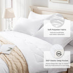 Love's cabin Twin XL Comforter Set White, 5 Pieces Twin XL Bed in a Bag - Image 4