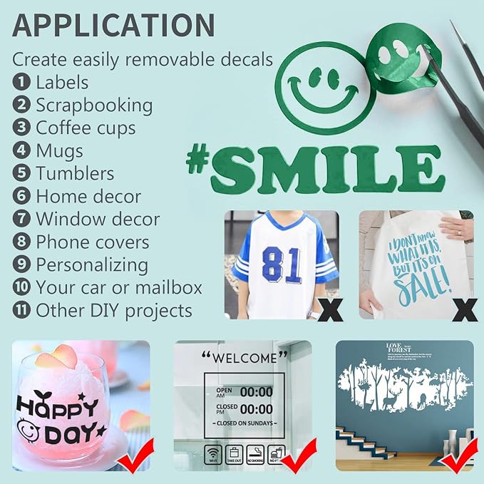 Lya Vinyl Matte Forest Green Permanent Vinyl, Window & Home Decal - Image 5
