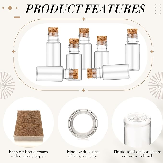 Bokon 50 Packs Mini Plastic Bottles - Image 3