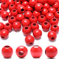 240Pcs Red Wood Beads 16mm for Craft Large Hole Wood Beads Hole: 6mm by Dabaiitechann