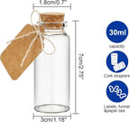 Kingrol 70 Pack 30ml Cork Stoppers Glass Bottles, Wishing Bottles - Image 3