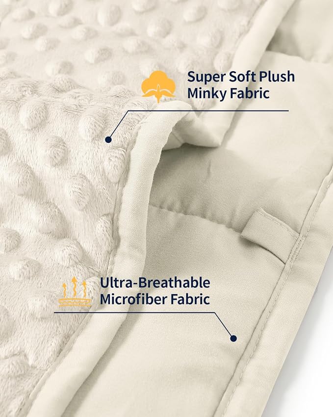 Mr. Sandman Weighted Blanket for Adults, Minky Dots Heavy Blanket for Women - Image 4