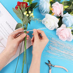 CCINEE 26 Gauge White Floral Stem Wire, 14 inch - Image 4