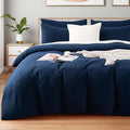 NEXHOME PRO Duvet Cover Set 100% Washed Cotton California Kingn 104"x98" by NEXHOMEPRO