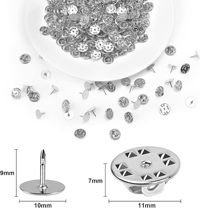 JANYUN 120 Pairs Butterfly Clutch Tie Tacks Metal Safty Secure Pin Back | Silver - Image 2