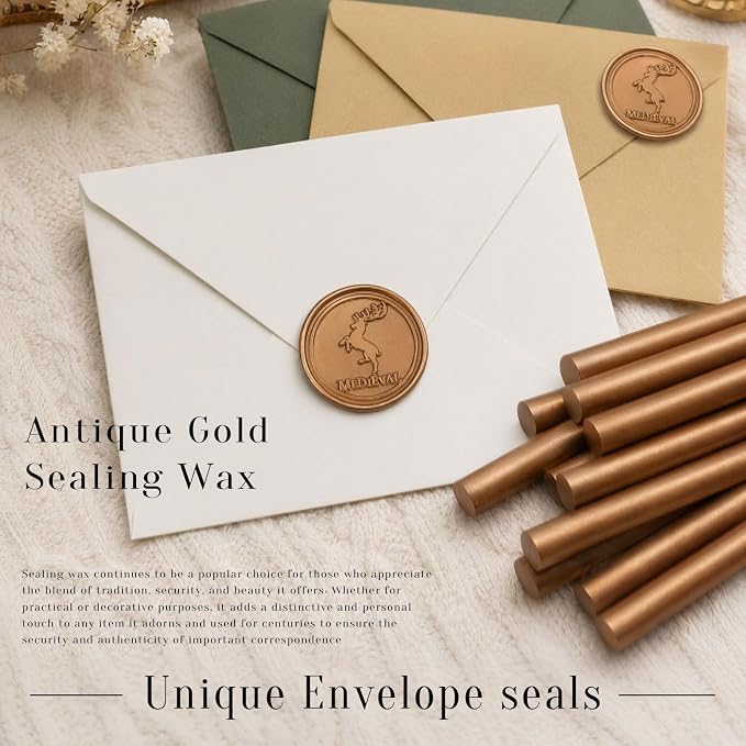 Antique Gold Sealing Wax Stick, Wax Seal Stick - Image 4