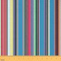 Mexican Serape Turquoise Fabric by The Yard, Watercolor Colorful Stripes by CastleFairy