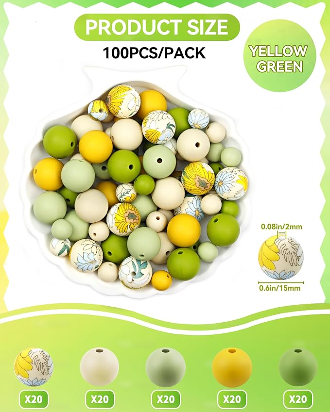 100PCS FIVEIZERO Silicone Beads - Image 2