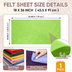 Soft Felt Fabric Sheet 18" x 36", 1.6mm Acrylic Craft Felt, Apple Green | Soft - Image 2