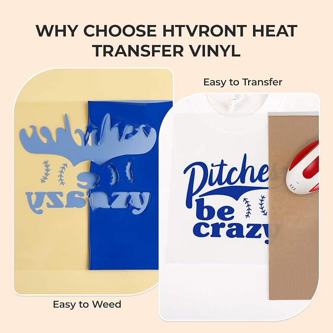 HTVRONT Royal Blue Heat Transfer Vinyl, 13 Pack | Royal Blue Iron on Vinyl - Image 3
