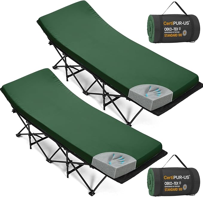 CYMULA Camping Cot Mattress 2in Memory Foam Sleeping Pad, Soft Warm Non-Slip by CYMULA