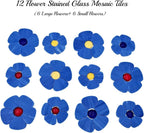 Esweny 12 Flower Stained Glass Mosaic Tiles - Image 4