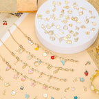 Flasoo 416 Pieces Gold Charm Bracelet Making Kit, Including Paperclip Chain - Image 6