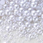 1500PCS 3-14mm White Flatback Pearls, 150g Half-Round ABS Pearls - Image 2