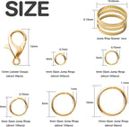 Handyman Crafts Jump Rings Kit With1000PCS Open Jump Rings 40PCS 12mm Lobster - Image 2