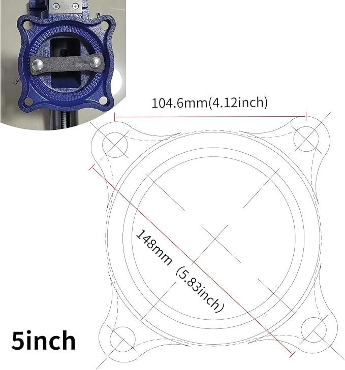 5-Inch Heavy Duty Bench Vise Ductile Iron Bench Vise 360° Multi-Purpose Bench - Image 7