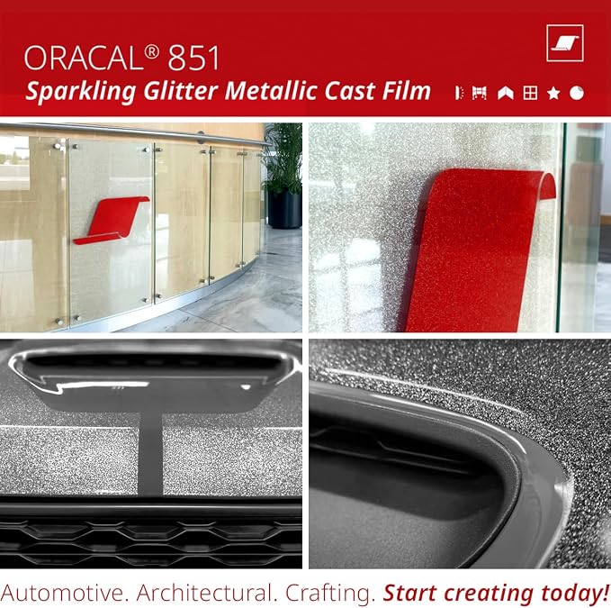 ORACAL 851 Cast Intense Silver Metallic Sparkle Glitter Craft Film Premium - Image 6