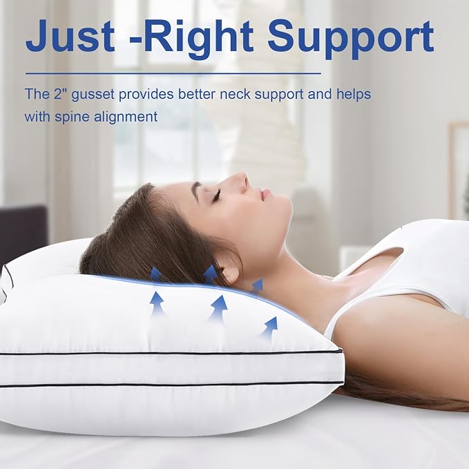 Premium Pillows Standard Size Set of 2, Fluffy and Supportive 7D Down - Image 2