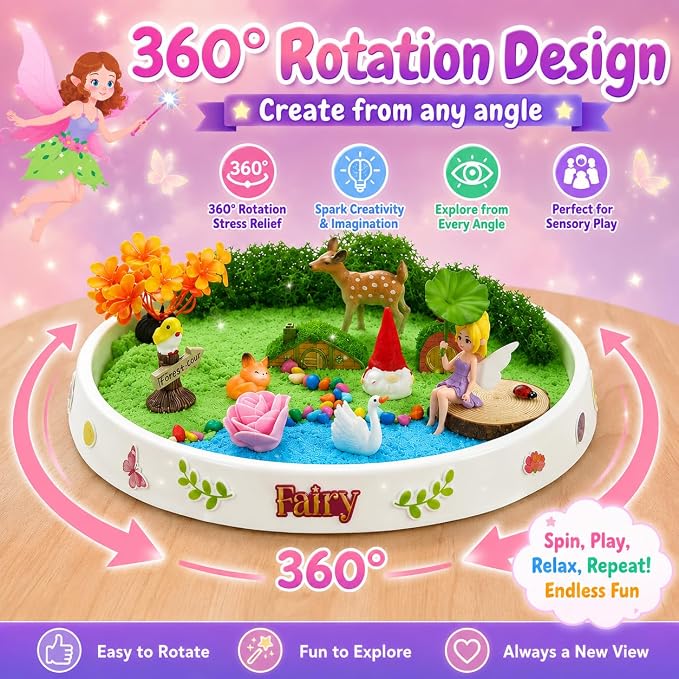 Carolart Spinning Fairy Garden Sensory Bin - Image 2