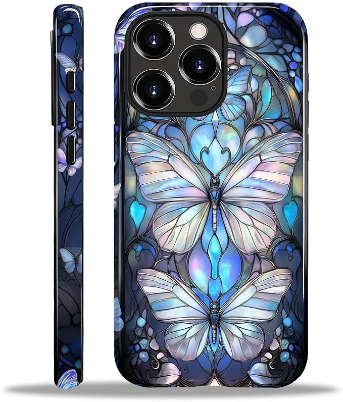 ZHEGAILIAN Case for iPhone 13 Pro, Stained Glass Butterfly Aesthetic Durable by Home