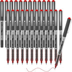 Shuttle Art RollerBall Pens, 25 Pack Red Fine Point Roller Ball Pens, 0.5mm by ShuttleArt