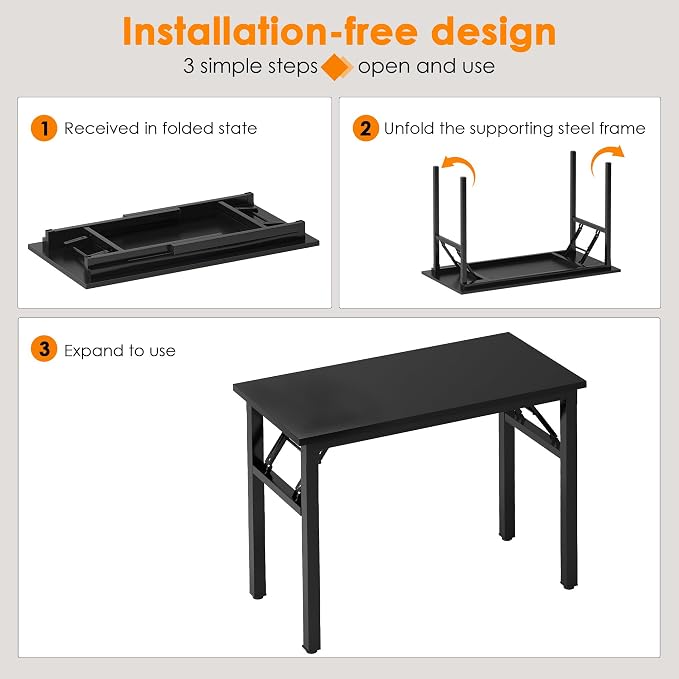 Need Small Folding Computer Desk, 31.5 Inch Writing Table, Sturdy Foldable Desk - Image 6