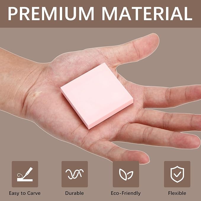 50Pcs Square Linoleum Blocks for Printmaking, 2x2in Premium Rubber Stamps - Image 3
