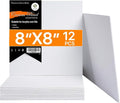 CONDA Canvas Board for Painting 8 x 8 inch, 12 Pack Canvas Panels, Primed White by CONDA