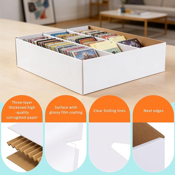 Card Storage Box, 3 Rows about 2400 Count Collector Cards Box - Image 3