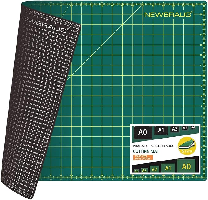 NEWBRAUG 18'' × 24'' Perfect Self Healing Cutting Mat, Non-Slip Gridded Rotary by NEWBRAUG