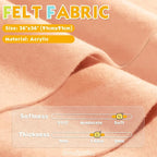 Peach 36" X 36" Felt Fabric Sheet - Image 2