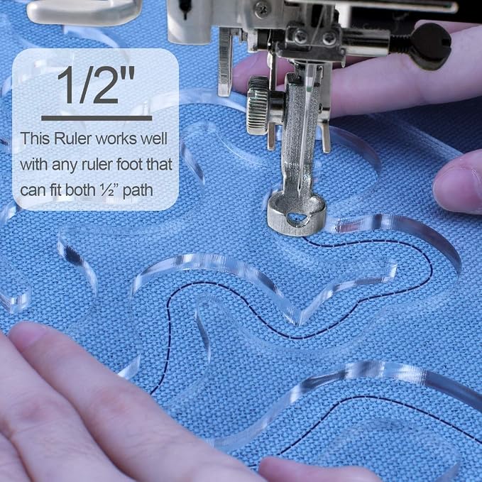 Using Quilting Templates Sewing Machine Domestic Free Motion Quilting Templates - Image 2